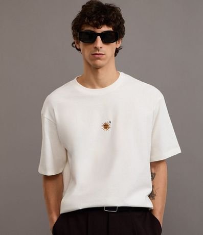 Remera Boxy en Algodón con Mini Silk Bordado