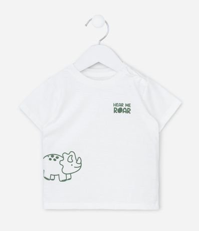 Remera Infantil con Estampa de Dinosaurio - Talle 0 a 18 Meses