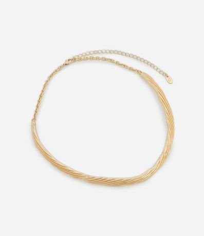 Gargantilla Metal Liso Efecto Martillado 3