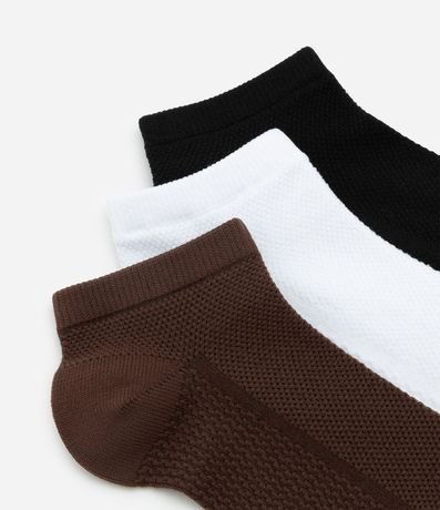 Kit 03 Medias Deportivas Caña Corta en Poliamida con Superfície Aireada 4