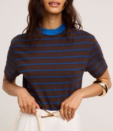 Remera Rayada en Malhão con Cuello Contrastante 4