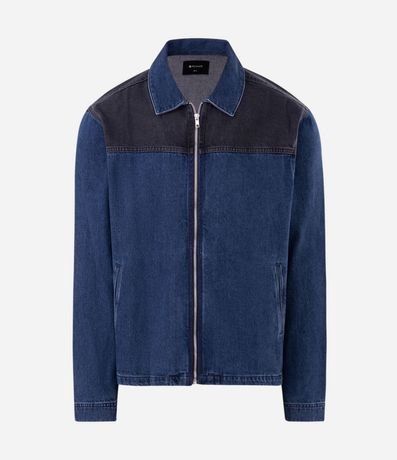 Camisa Overboxy en Jeans con Cremallera Delantera