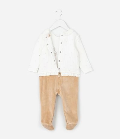 Mono Infantil Capitoneada con Patitos Bordados – Talle 0 a 18 Meses 2