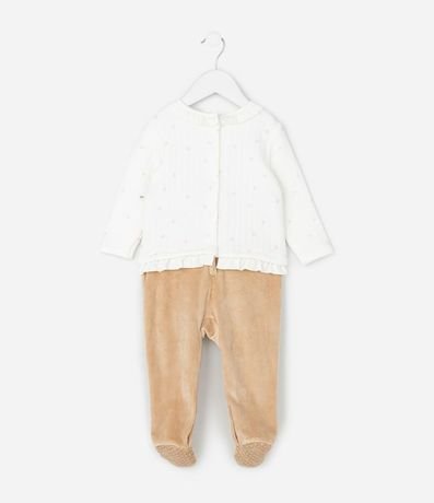 Mono Infantil Capitoneada con Patitos Bordados – Talle 0 a 18 Meses 3