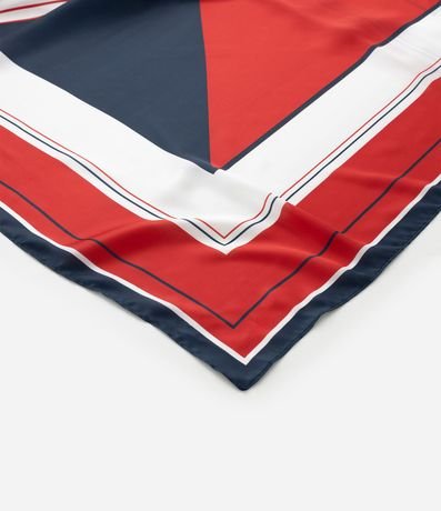 Pañuelo Satinado Estampado con Rayas Navy 2