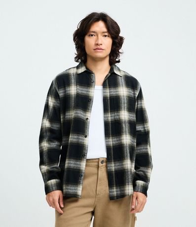 Camisa Manga Larga en Franela de Cuadros