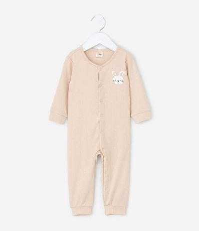 Mono Infantil Canelado con Bordado Conejito – Talle RN a 18 Meses