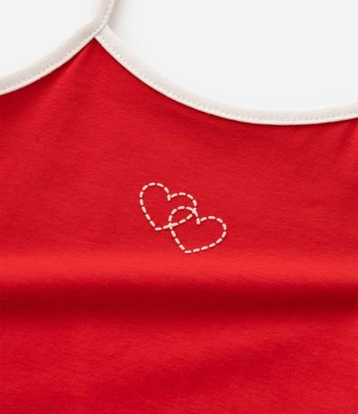 Musculosa Infantil en Cotton con Estampa de Corazón - Talle 1 a 6 años 4