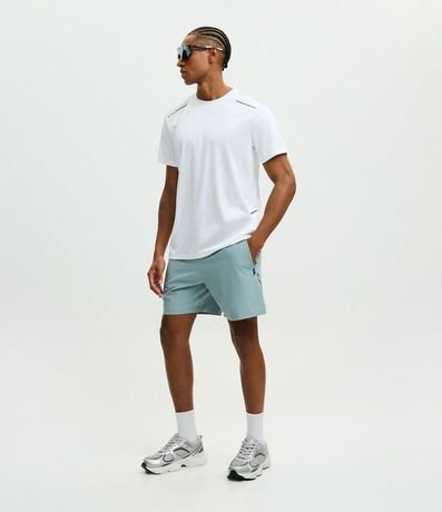 Bermuda Deportiva sin Estampado con Detalles de Colores