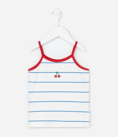 Musculosa Infantil con Estampa de Rayas y Cerezas  - Talle 1 a 6 años