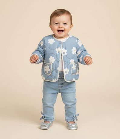 Campera Infantil con Estampado Floral – Talle 0 a 18 Meses 1