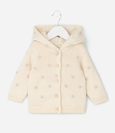 Campera Infantil en de Lunares con Capucha en Sherpa – Talle 0 a 18 Meses 2