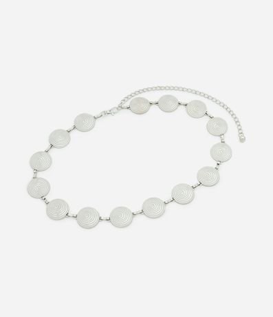 Cinturón Estrecho en Cadena de Metal con Monedas Texturizadas 1