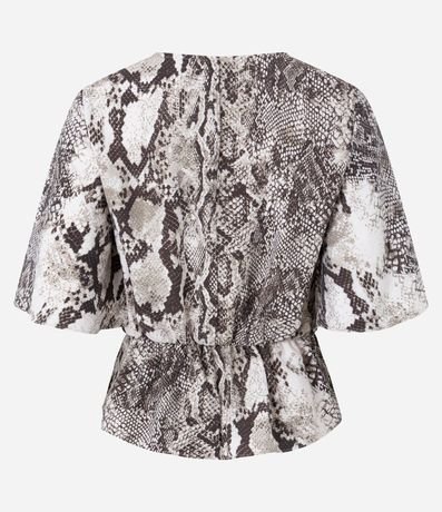 Blusa en Crepé con Cintura Fruncida y Estampa Serpiente 6