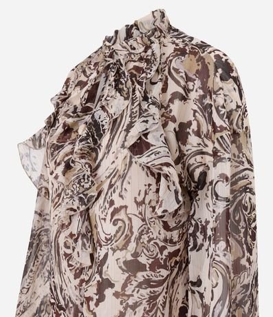 Bata Chiffon con Lazo en el cuello y Estampado Paisley 2