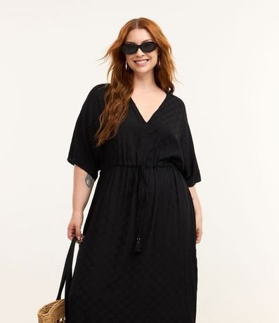 Vestido Midi en Jacquard con Textura Curve & Plus Size