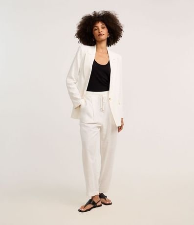 Blazer en Viscolino con Lapelas y Botón Único 2