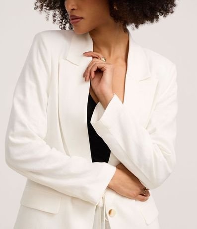 Blazer en Viscolino con Lapelas y Botón Único 5
