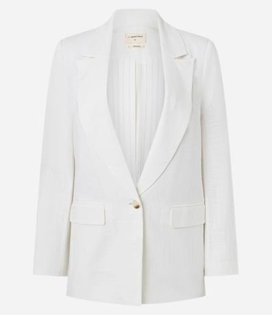 Blazer en Viscolino con Lapelas y Botón Único 6