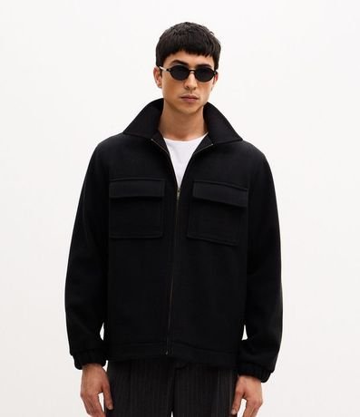 Campera Trucker Pesada en Polivelour con Bolsillos