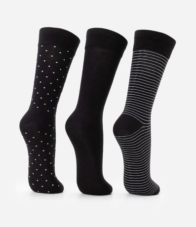 Kit 03 Media Caña Larga en Algodón con Estampa Variada 3