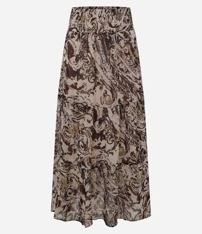 Falda Larga Evasé en Chiffon con Estampa Paisley 4