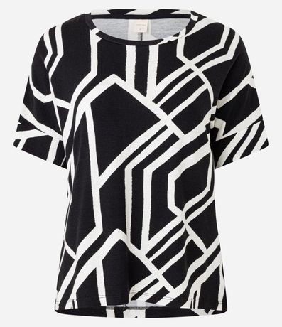 Blusa en Viscolycra con Cuello Redondo y Estampado Geométrico 5
