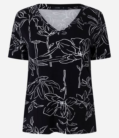 Blusa en Viscolycra con Cuello V y Estampa Floral 5