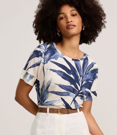 Blusa en Viscolycra con Estampa Follaje