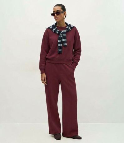 Pantalón Wide Legg en Algodón con Friso