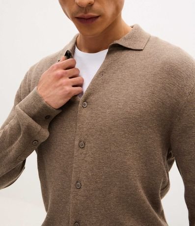 Camisa Masculina en Denim de Algodón con Textura 3