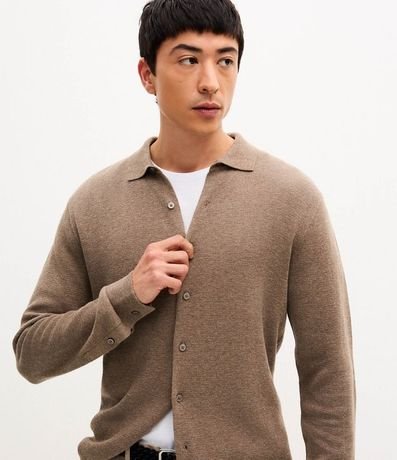 Camisa Masculina en Denim de Algodón con Textura 4