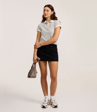 Minissaia en Jeans con Tachuelas en los Bolsillos