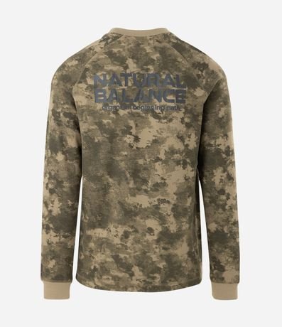Remera Regular en Waffle Manga Larga Camuflada con Lettering Natural Balance 6