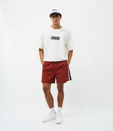 Remera Oversized en Algodón con Bordado Earth 2