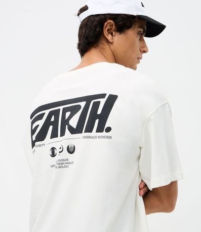 Remera Oversized en Algodón con Bordado Earth 3