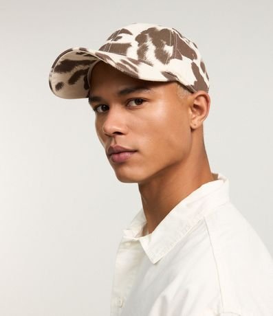 Gorra Dad Hat en Sarga Estampada Animal Print Vaca 2