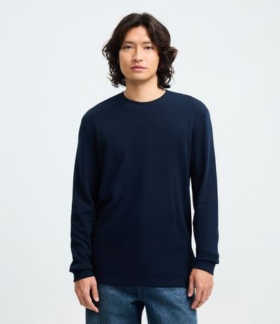 Remera Regular en Algodón con Textura