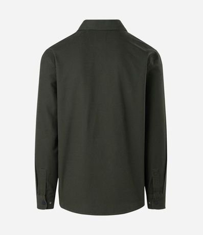 Camisa en Sarga con Botones y Bolsillos 3
