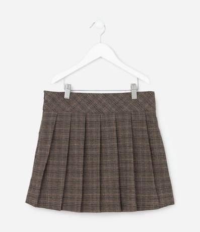 Pollera Infantil Sastre de Cuadros Plissada con Botón Lateral – Talle 5 a 14 años 3