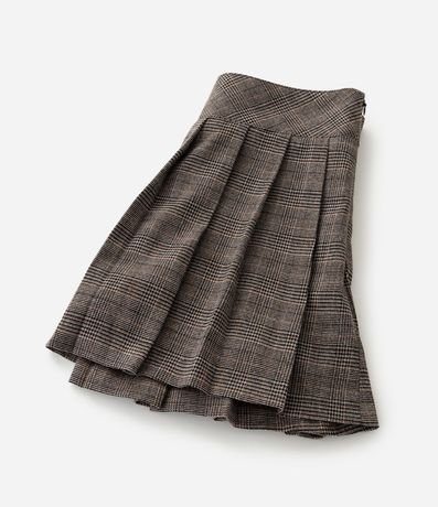 Pollera Infantil Sastre de Cuadros Plissada con Botón Lateral – Talle 5 a 14 años 7