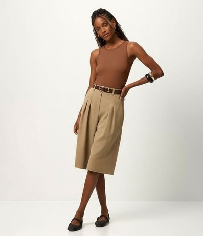 Blusa Básica en Viscosa con Cuello Redondo