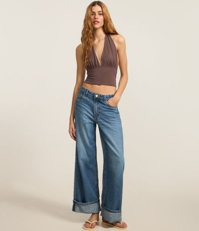 Blusa en Microfibra Frente Única con Lazo y Malla Gelada 2