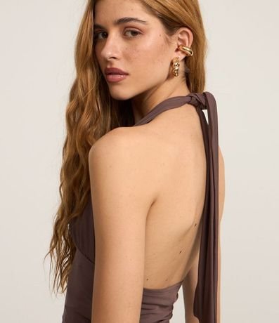 Blusa en Microfibra Frente Única con Lazo y Malla Gelada 4