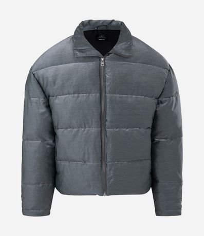 Campera Pesada en Poliamida Lisa con Efecto Metalizado 6