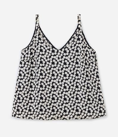 Musculosa en Crepé Satinado de Lunares con Bretel Ancho Curve & Plus Size 6