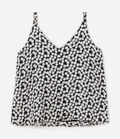 Musculosa en Crepé Satinado de Lunares con Bretel Ancho Curve & Plus Size 7