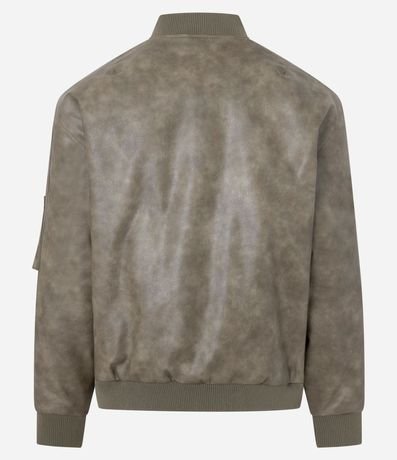 Campera Bomber en PU con Cremallera y Bolsillos 9