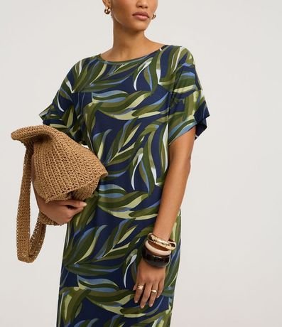 Vestido Recto Midi en Viscolycra con Estampa Follaje 4