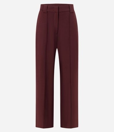 Pantalón Wide Leg en Sastrería con Cintura Liso y Pliegues Delanteros 6